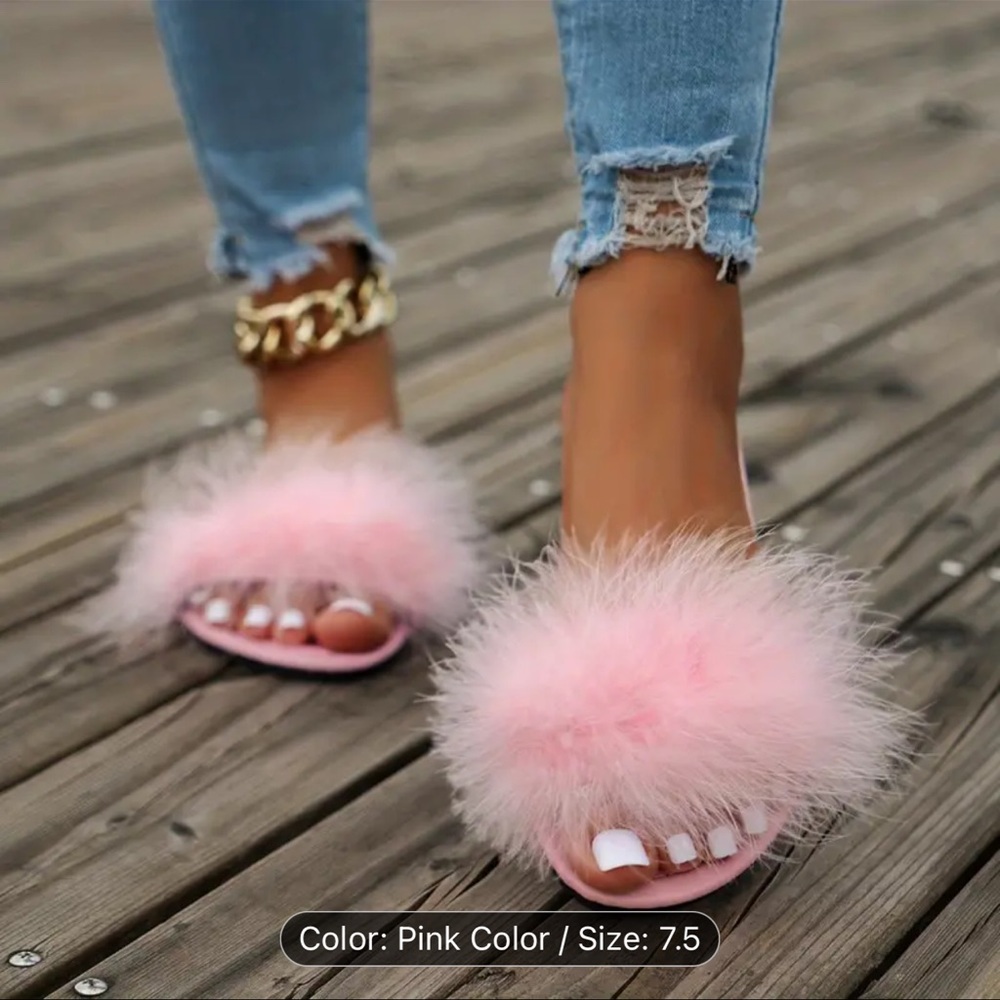 Fluffy sandals